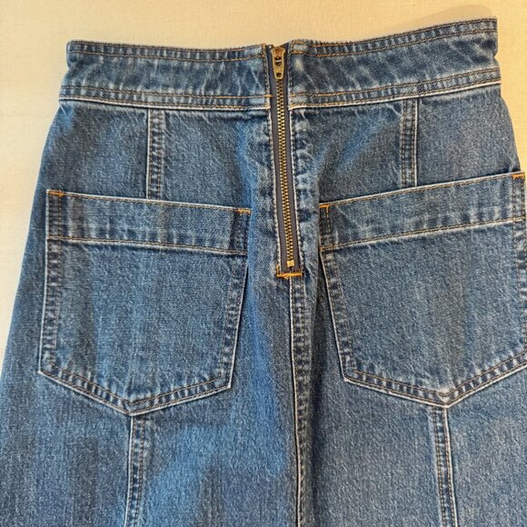 MADEWELL Denim straight skirt kick pleat and zipper in back, Size: 23W, NWOT - Picture 5 of 7